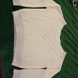 SHEIN lace white sweater